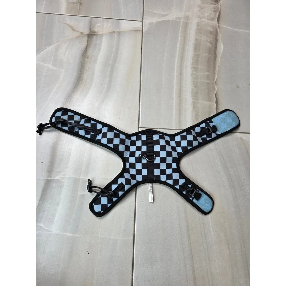 Blue and Black Checkered Mesh Cat Harness‎ Adjustable Small Pet Vest B2